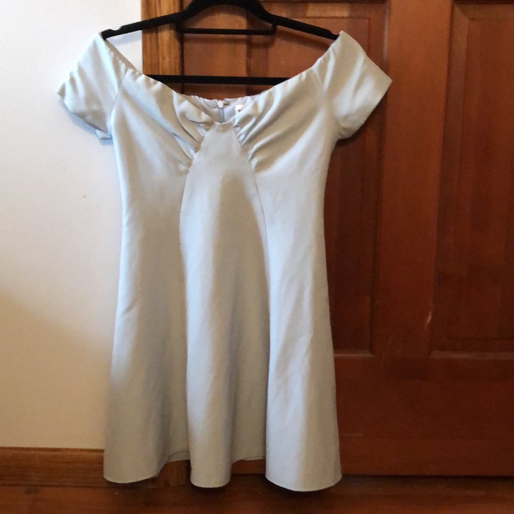 Revolve S light blue off the shoulder mini dress